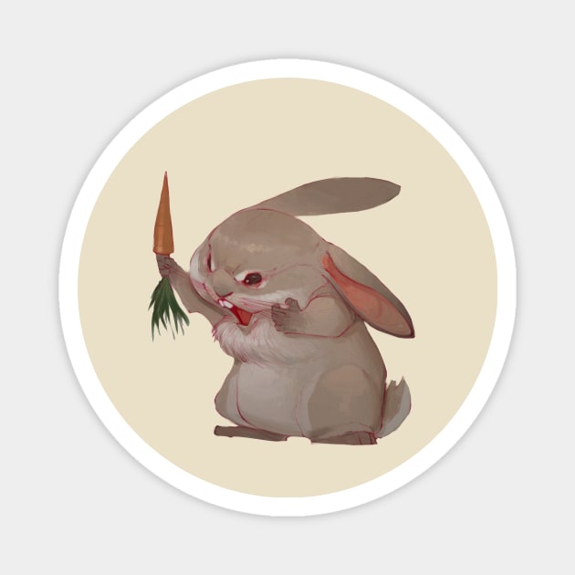 Angry bunny Magnet by yuvhermon